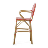 Vande Wicker and Aluminum Outdoor 29.5 Inch French Barstools by Christopher Knight Home