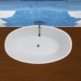 Vanity Art 55" Freestanding Acrylic Soaking Bathtub with Slotted Overflow & Pop-up Drain