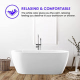 Vanity Art 67.7" Freestanding Acrylic Bathtub Modern Stand Alone Soaking Tub with Chrome Finish Easy to Install & Pop-up Drain