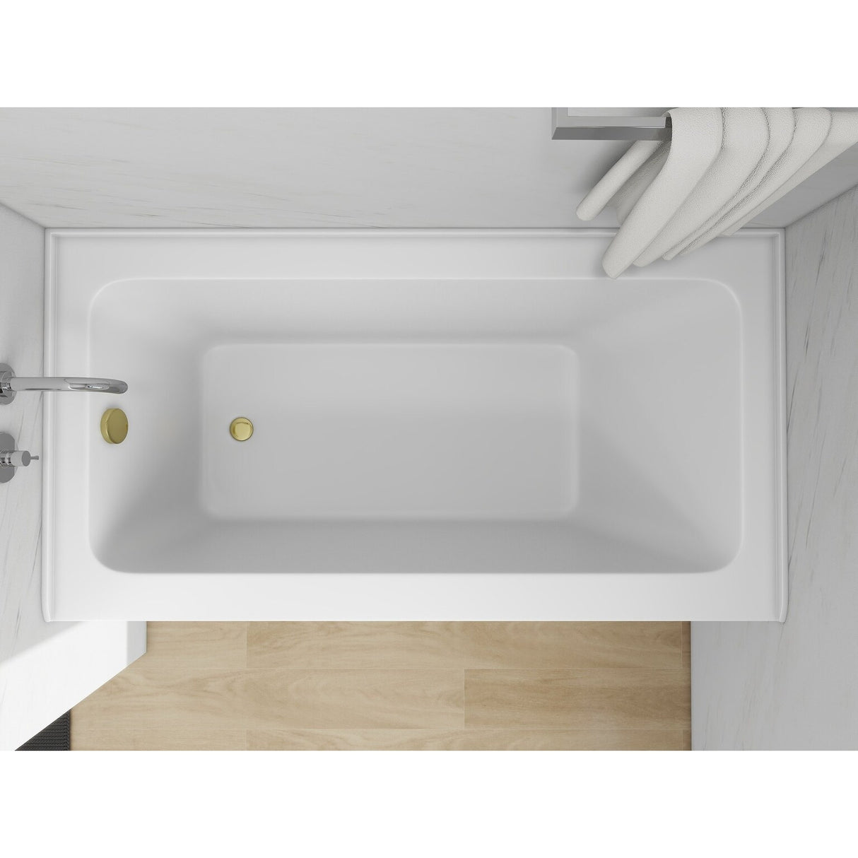 Vanity Art Alcove Soaking Acrylic Bathtub