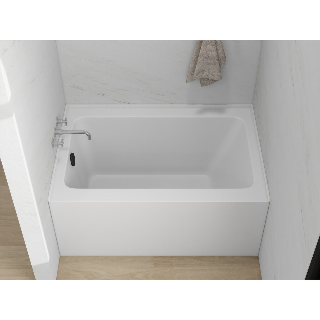 Vanity Art Alcove Soaking Acrylic Bathtub