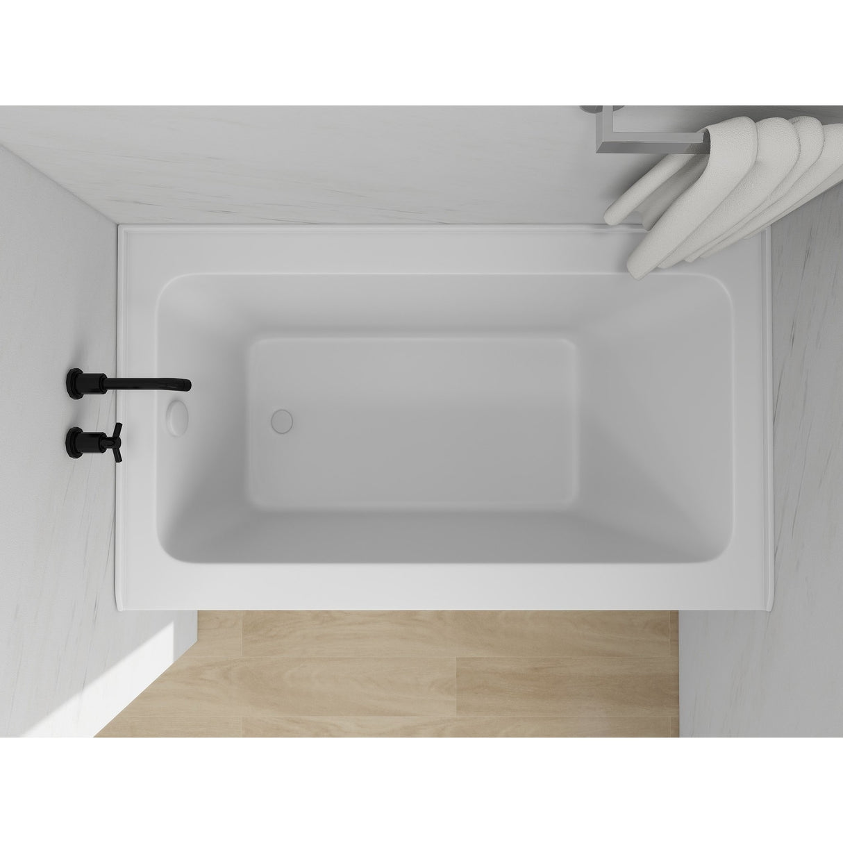 Vanity Art Alcove Soaking Acrylic Bathtub