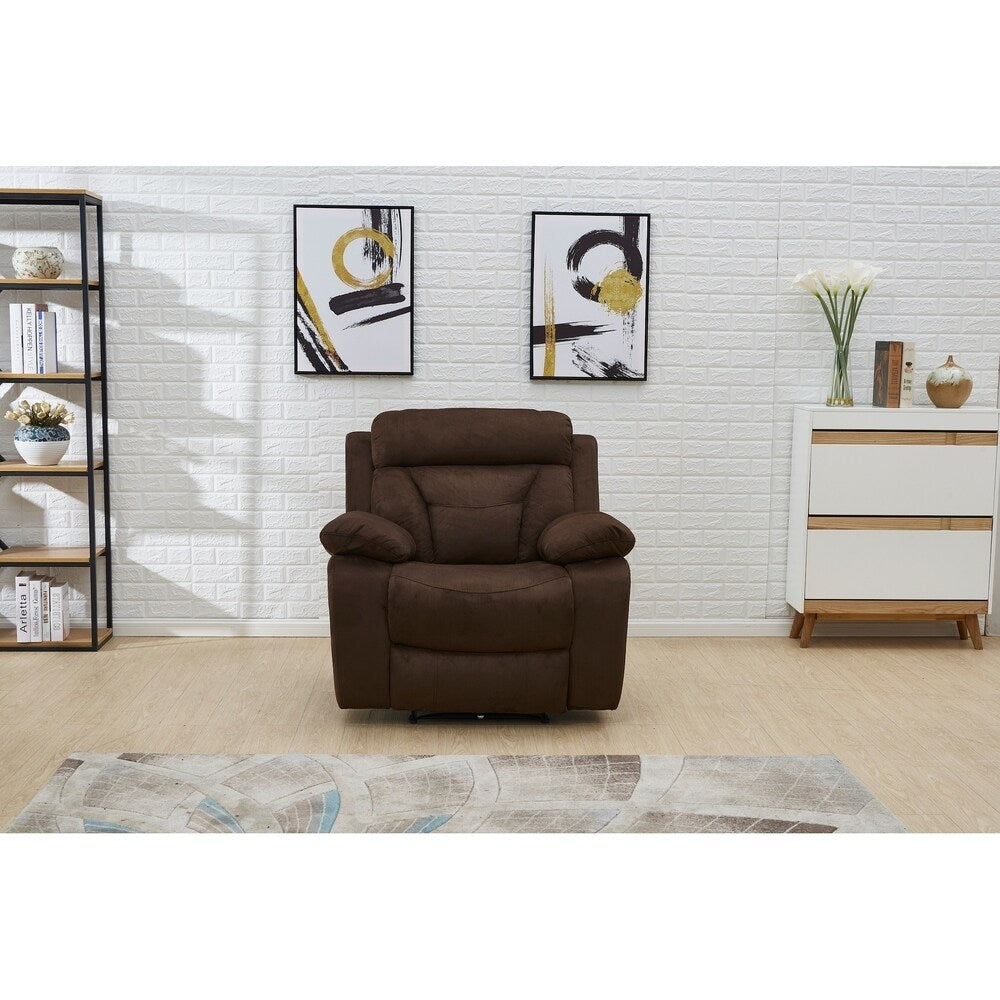 Vanity Art Brown Microfiber 1-Seat Reclining Chair Recliner Club Chair