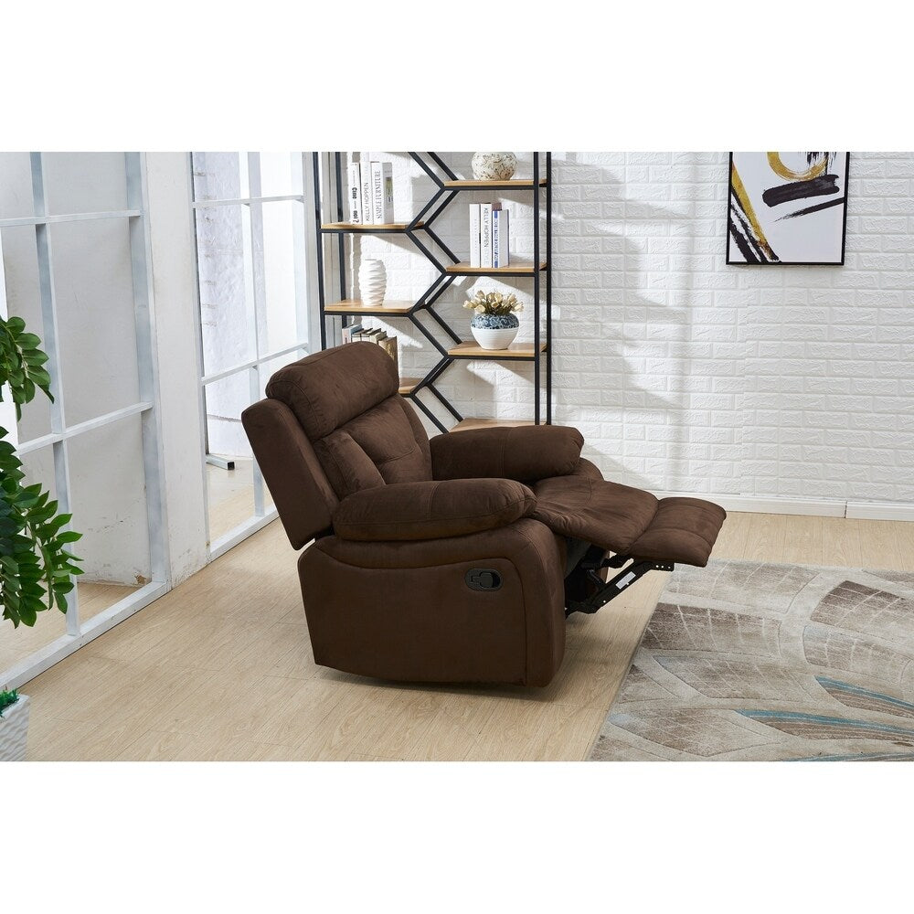 Vanity Art Brown Microfiber 1-Seat Reclining Chair Recliner Club Chair