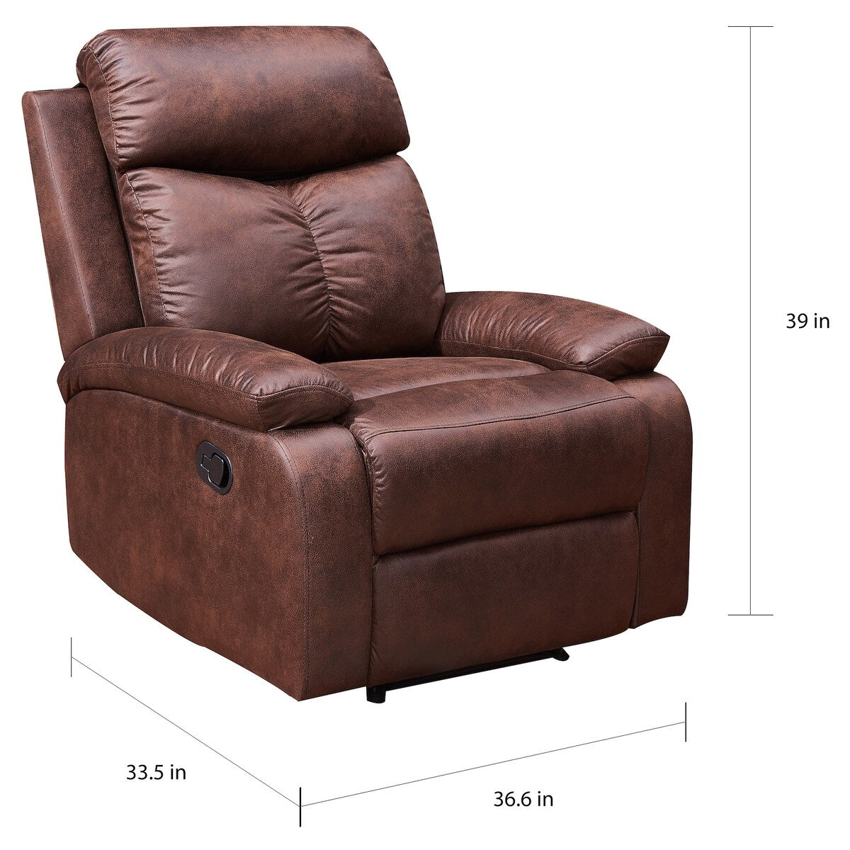 Vanity Art Brown Microfiber 1-Seat Rocker Reclining Chair Glider Recliner Club Chair