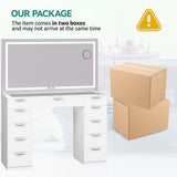 Vanity Desk with Stool Lighted Mirror Makeup Table