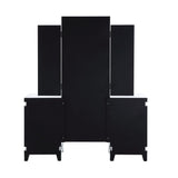 Vanity Desk with Tri Fold Mirror and Faux Crystals,Silver