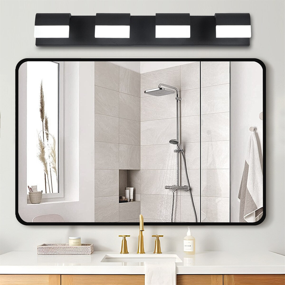 Vanity Lighting 4-Light LED Vanity Lights Over Mirror Wall Lighting