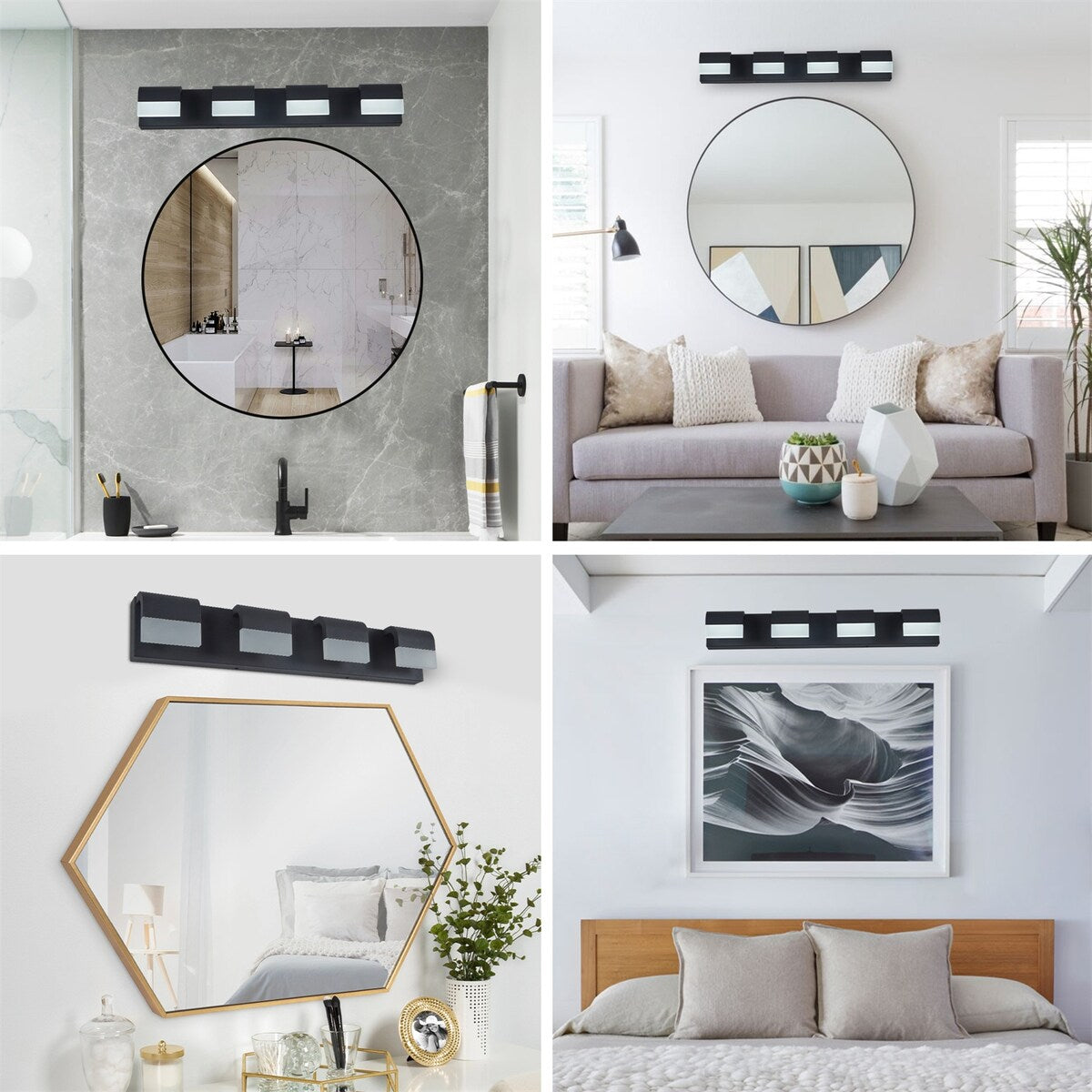 Vanity Lighting 4-Light LED Vanity Lights Over Mirror Wall Lighting