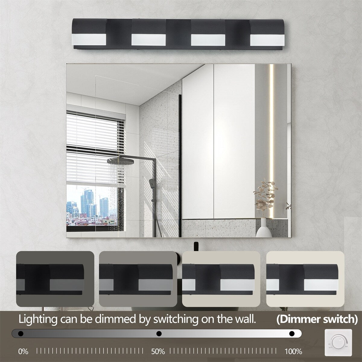 Vanity Lighting 4-Light LED Vanity Lights Over Mirror Wall Lighting