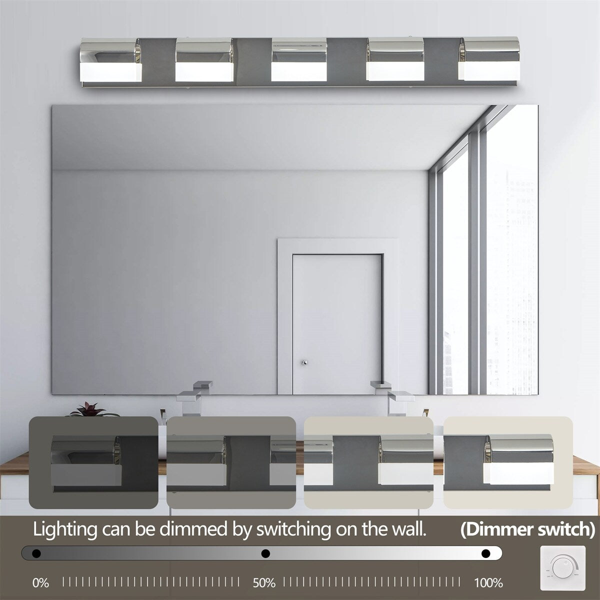 Vanity Lighting 4-Light LED Vanity Lights Over Mirror Wall Lighting