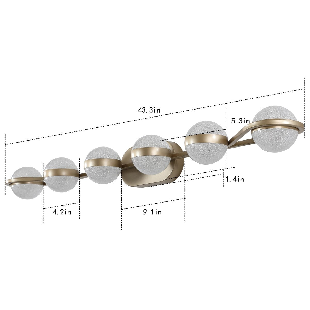 Vanity Lights With 6 LED Bulbs For Bathroom Lighting