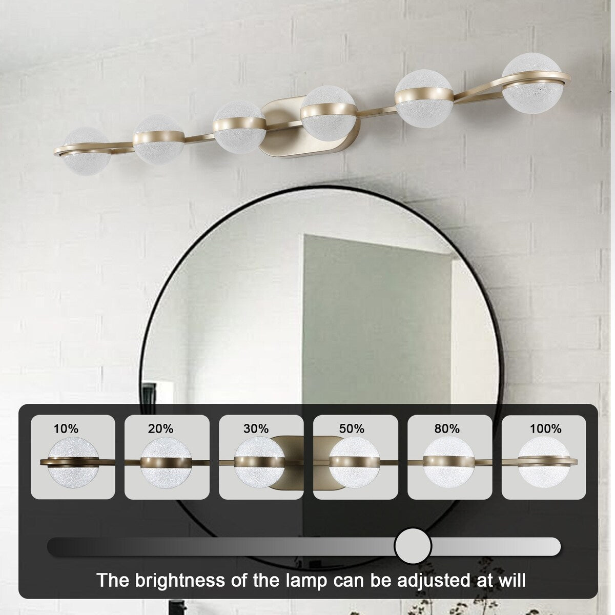 Vanity Lights With 6 LED Bulbs For Bathroom Lighting