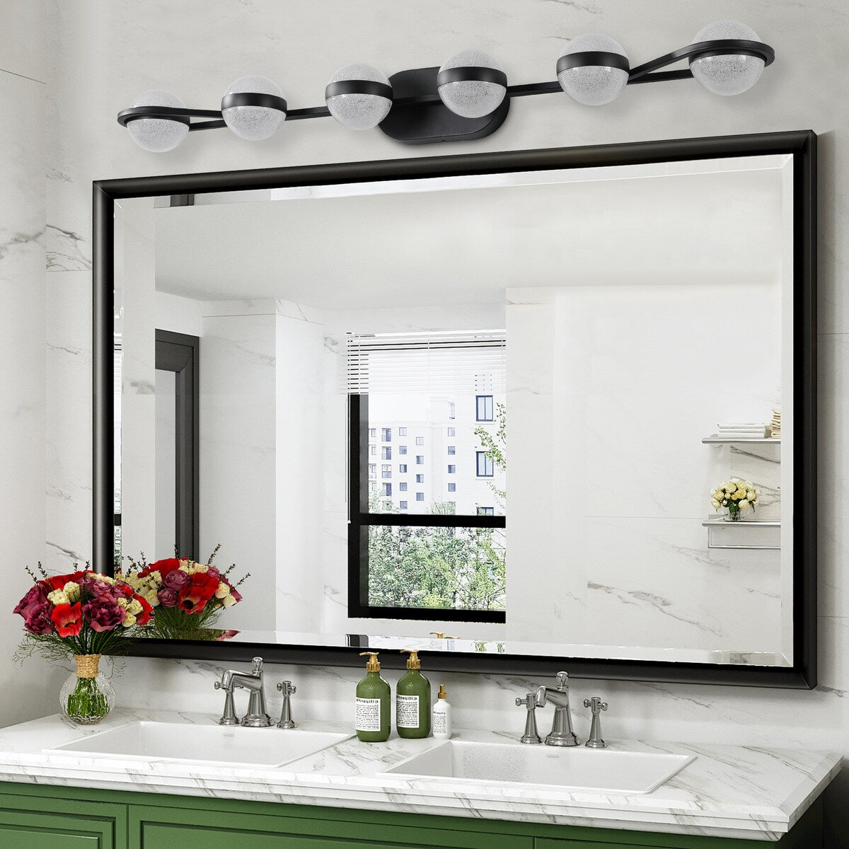 Vanity Lights With 6 LED Bulbs For Bathroom Lighting