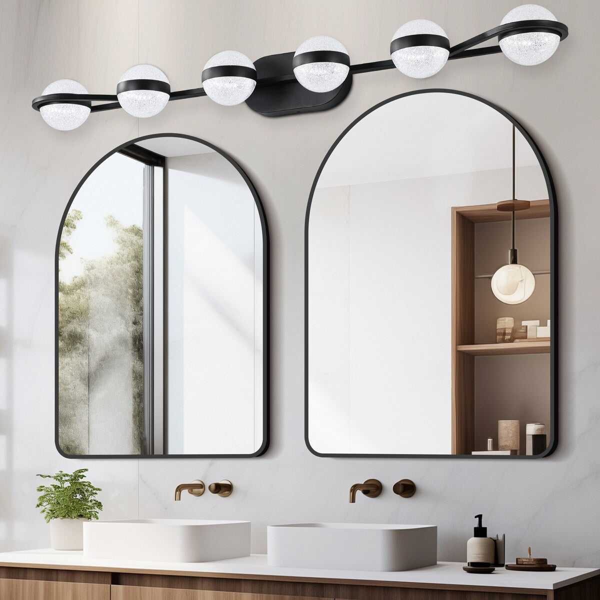 Vanity Lights With 6 LED Bulbs For Bathroom Lighting