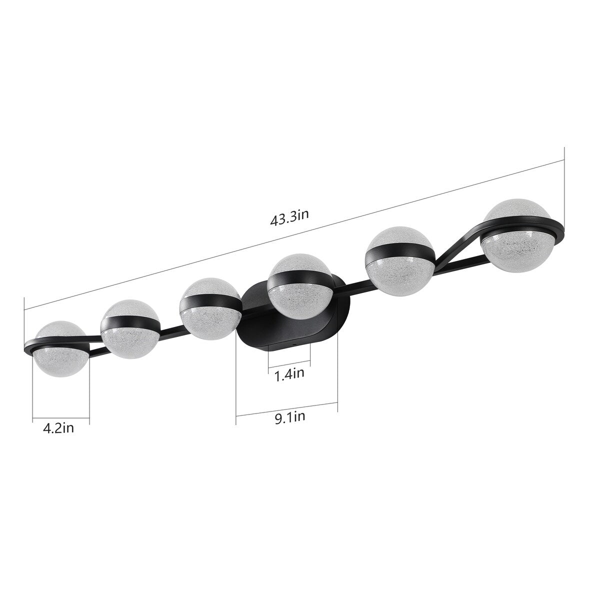 Vanity Lights With 6 LED Bulbs For Bathroom Lighting