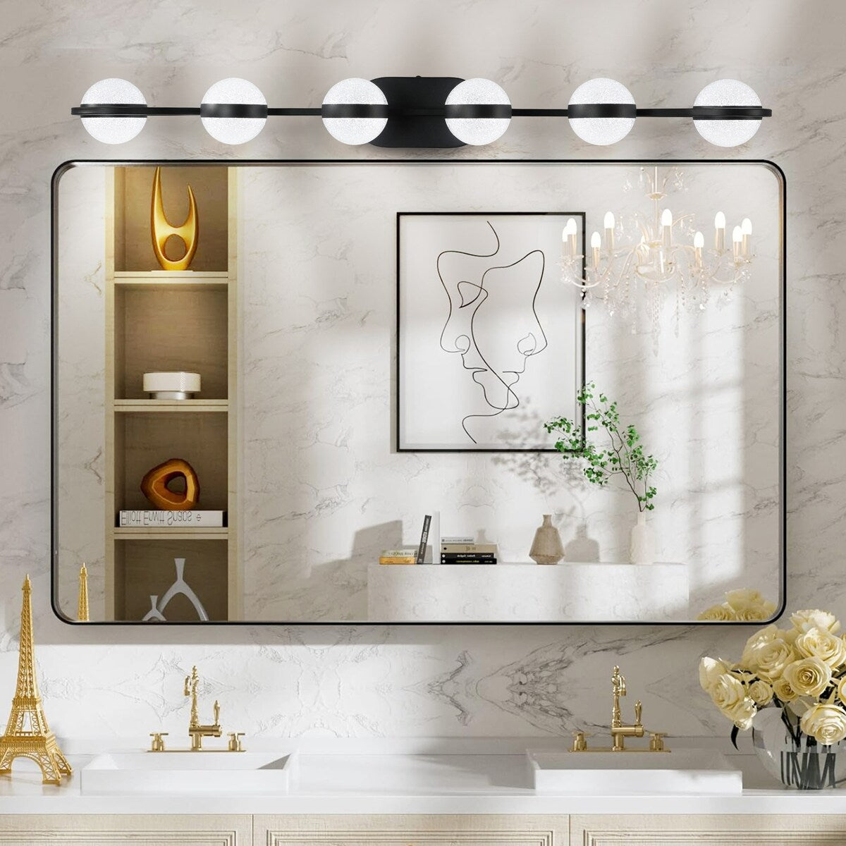 Vanity Lights With 6 LED Bulbs For Bathroom Lighting