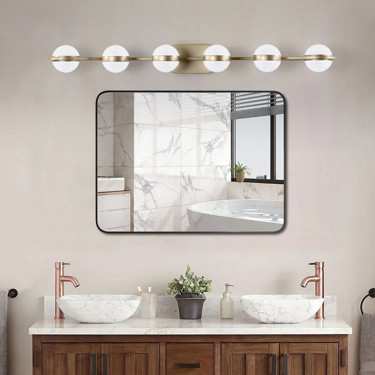Vanity Lights With 6 LED Bulbs For Bathroom Lighting