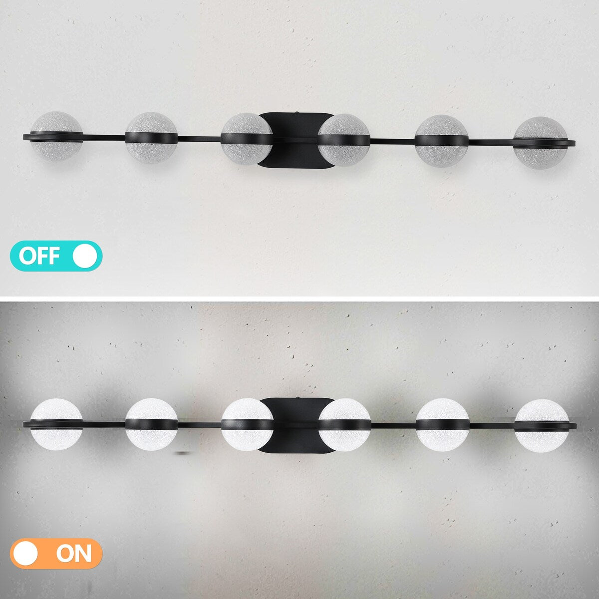 Vanity Lights With 6 LED Bulbs For Bathroom Lighting