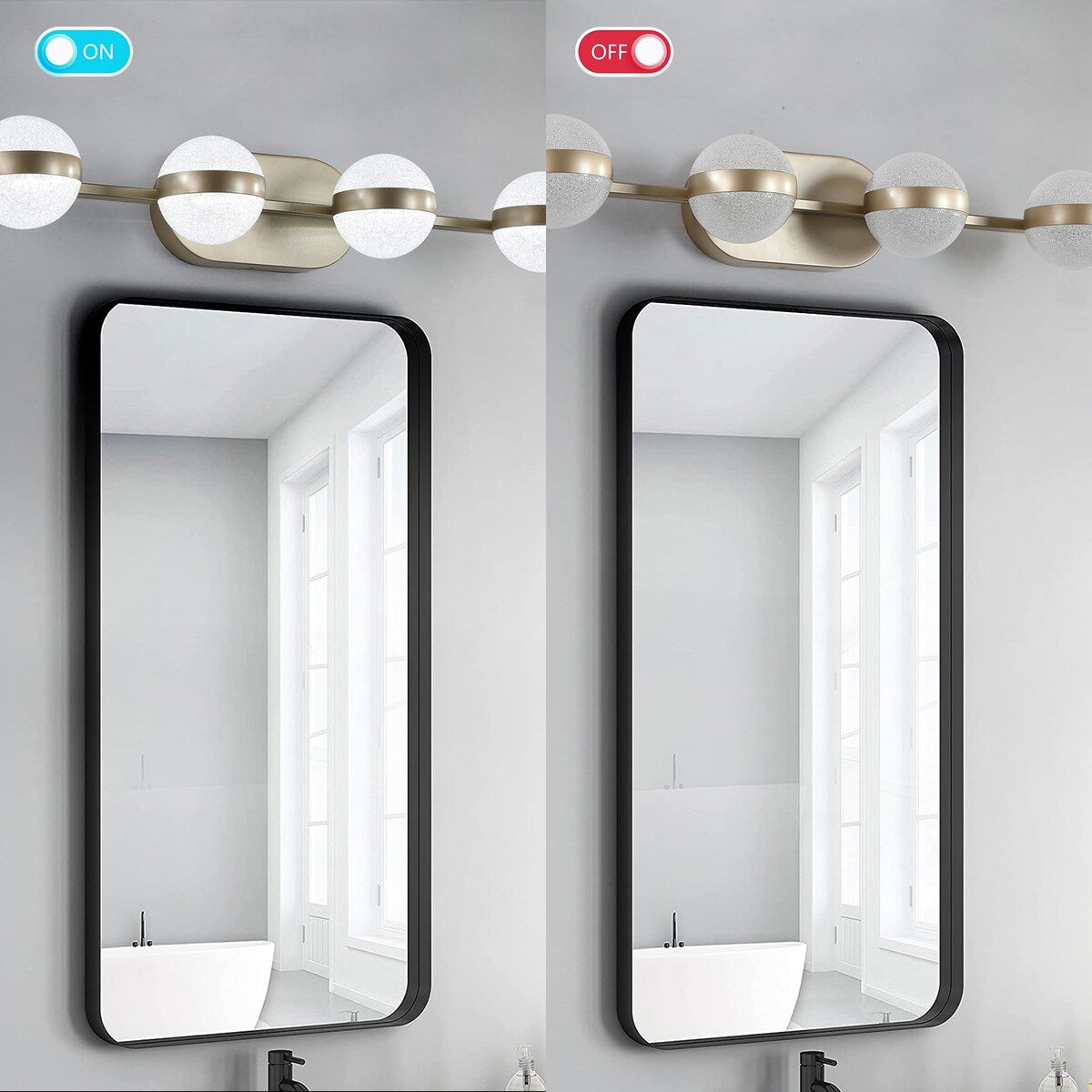 Vanity Lights With 6 LED Bulbs For Bathroom Lighting