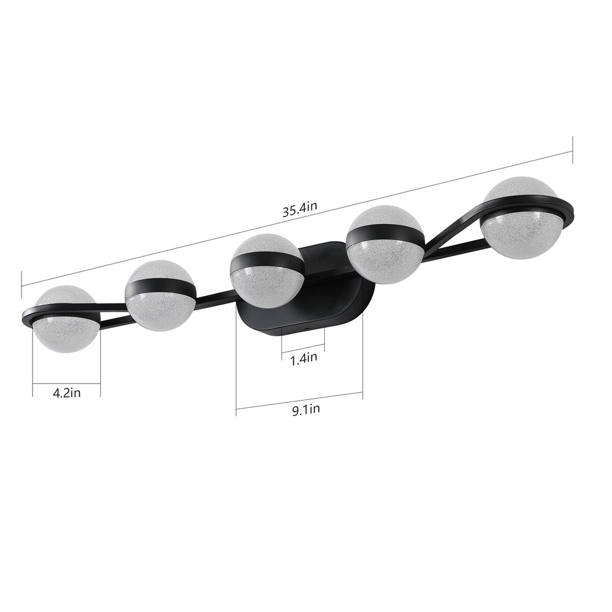 Vanity Lights with 5 LED Bulbs for Bathroom Lighting