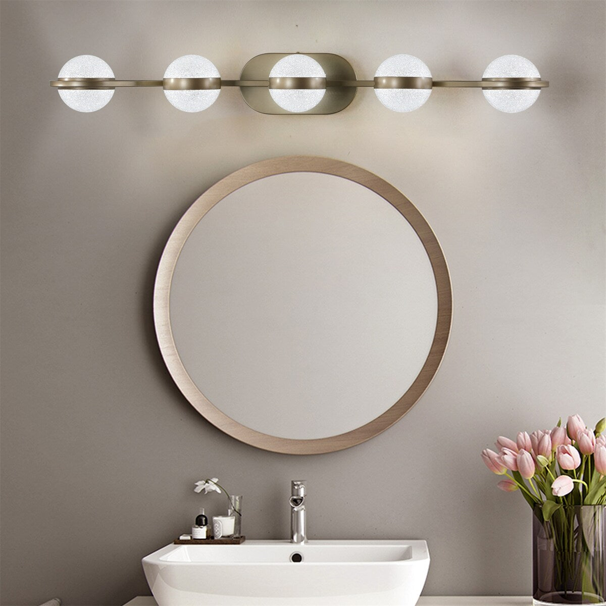 Vanity Lights with 5 LED Bulbs for Bathroom Lighting