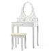 Vanity Makeup Dressing Table Set Lighted Mirror w/ Drawers & LED Bulbs