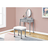 Vanity Set, Set Of 2, Makeup Table, Organizer, Dressing Table, Bedroom, Wood, Laminate, Grey, White, Transitional