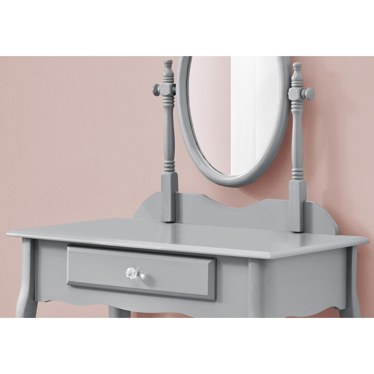 Vanity Set, Set Of 2, Makeup Table, Organizer, Dressing Table, Bedroom, Wood, Laminate, Grey, White, Transitional