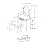 Vanity Set, Set Of 2, Makeup Table, Organizer, Dressing Table, Bedroom, Wood, Laminate, Grey, White, Transitional