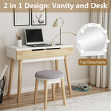 Vanity Set Makeup Vanity Dressing Table with 2 Drawers and Stool