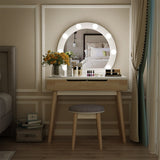 Vanity Set Makeup Vanity Dressing Table with 2 Drawers and Stool