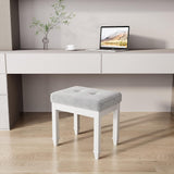 Vanity Stool Bench with Solid Wood Leg