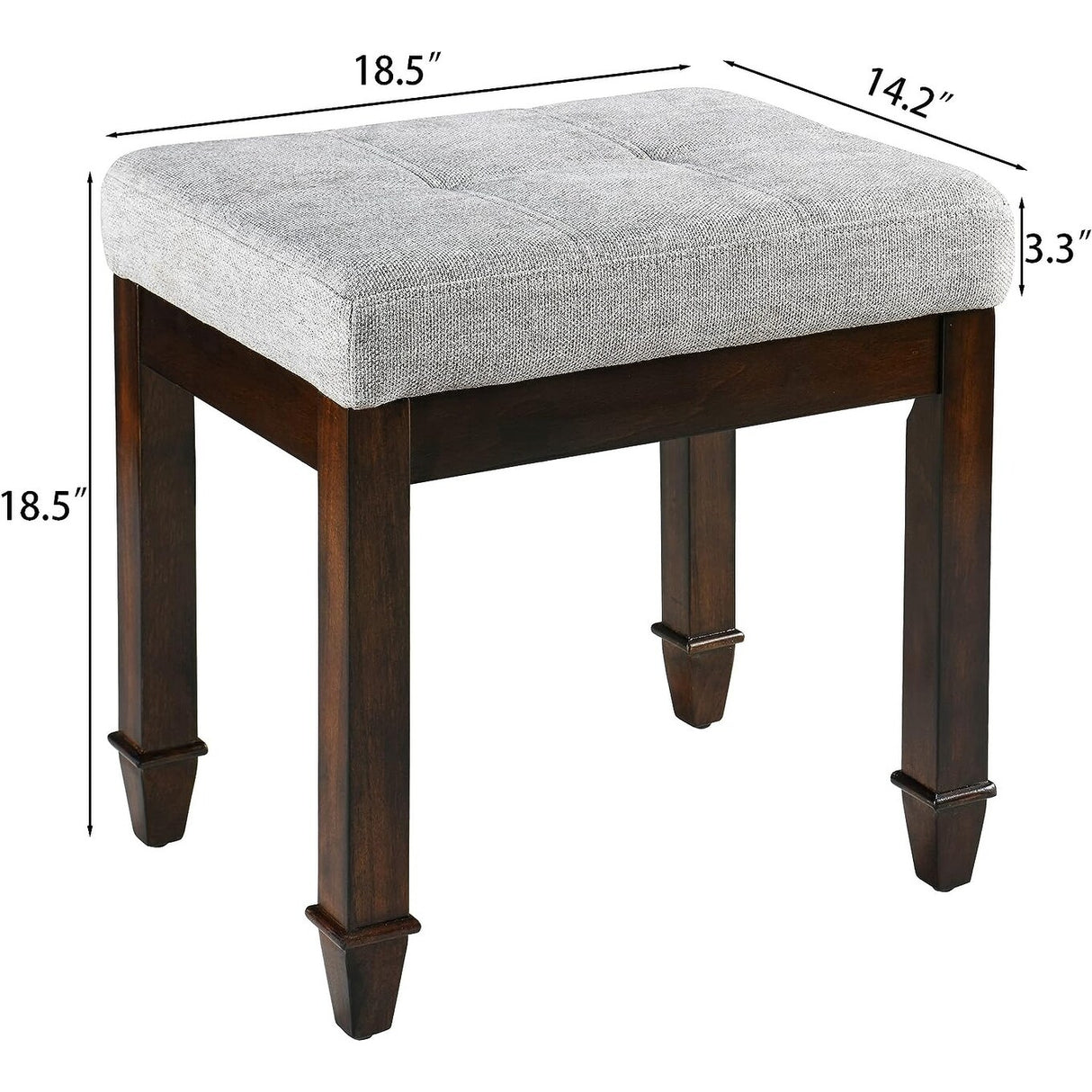 Vanity Stool Bench with Solid Wood Leg