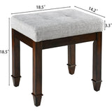 Vanity Stool Bench with Solid Wood Leg