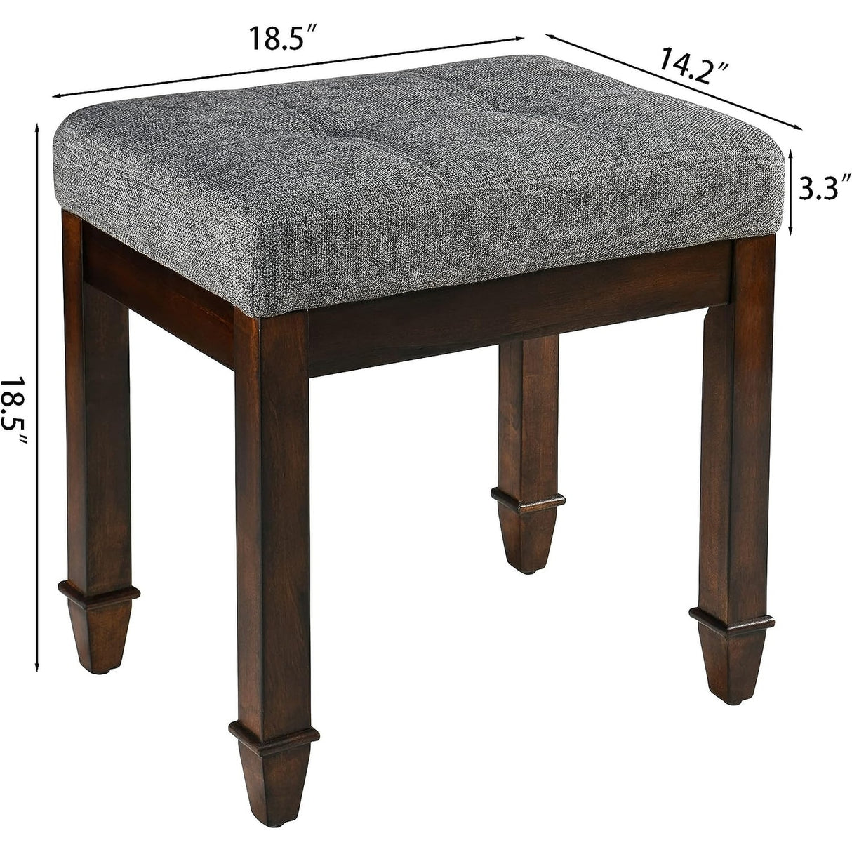 Vanity Stool Bench with Solid Wood Leg