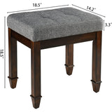 Vanity Stool Bench with Solid Wood Leg