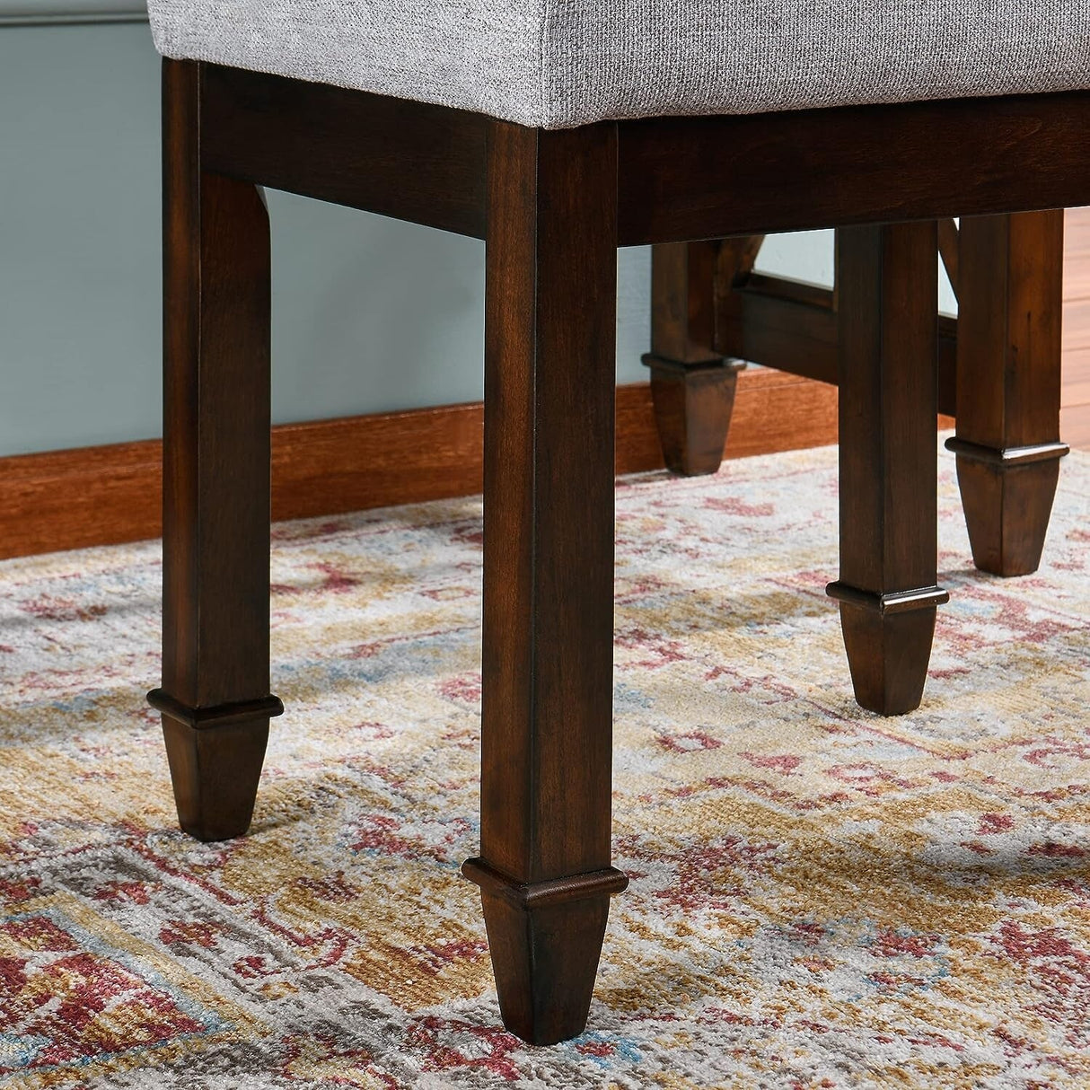 Vanity Stool Bench with Solid Wood Leg