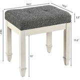 Vanity Stool Bench with Solid Wood Leg
