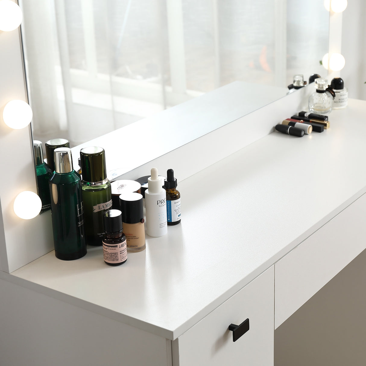 Vanity Table with Lighted Mirror