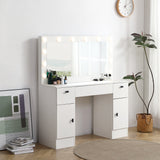 Vanity Table with Lighted Mirror