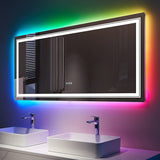 Vanity Trident Rainbow LED Mirror with Touch ON/Off Dimmer & Fog Free Function