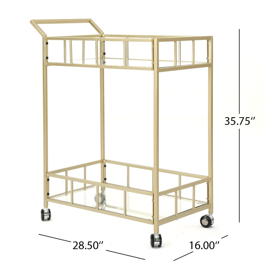 Varadero Outdoor Modern Bar Cart with Tempered Glass by Christopher Knight Home
