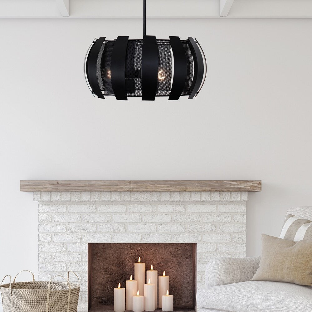Varaluz Sawyers Bar 3-light Black Pendant