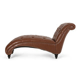 Varnell Contemporary Button Tufted Chaise Lounge by Christopher Knight Home - 64.25" L x 29.00" W x 33.75" H