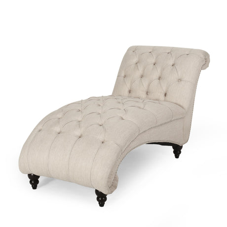 Varnell Contemporary Button Tufted Chaise Lounge by Christopher Knight Home - 64.25" L x 29.00" W x 33.75" H