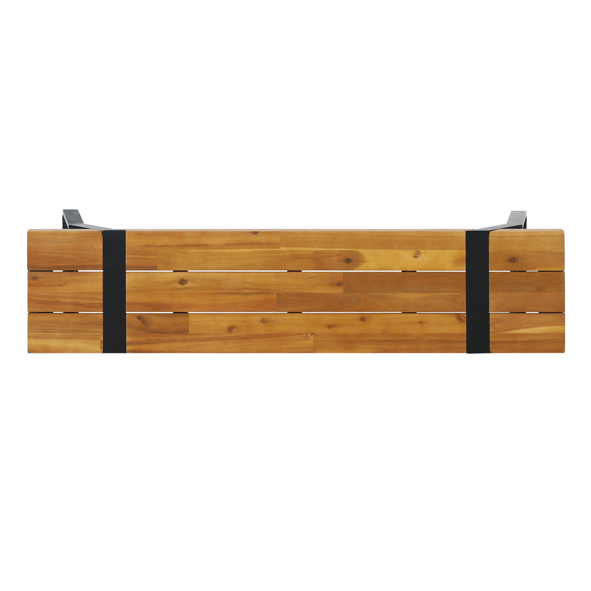 Varva Acacia Wood and Iron Outdoor Dining Bench by Christopher Knight Home