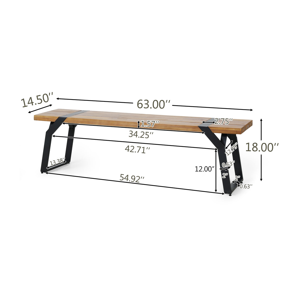 Varva Outdoor Acacia Wood Outdoor 3 Piece Picnic Set by Christopher Knight Home