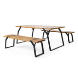 Varva Outdoor Acacia Wood Outdoor 3 Piece Picnic Set by Christopher Knight Home
