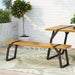 Varva Acacia Wood and Iron Outdoor Dining Bench by Christopher Knight Home